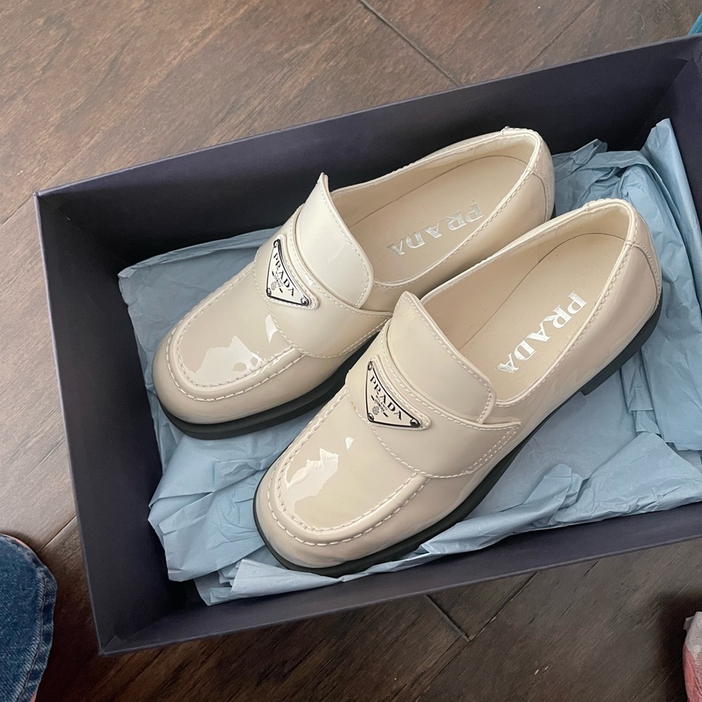 Prada Cream Flats Minimalist Design